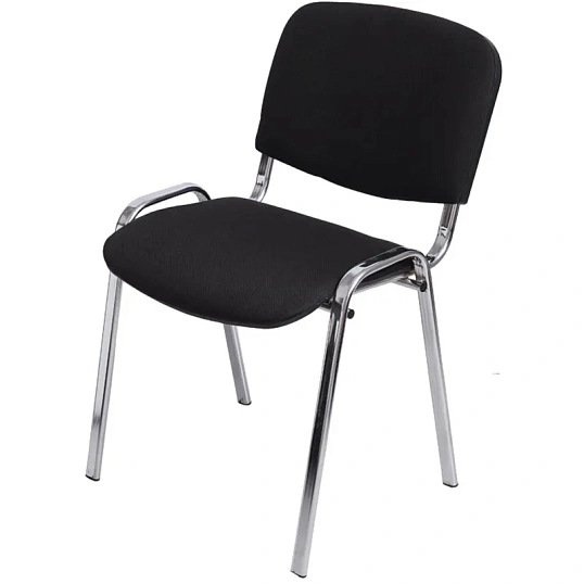 Стул FA_EChair Rio (ИЗО) хром, ткань чёрная С-11/ТК-1