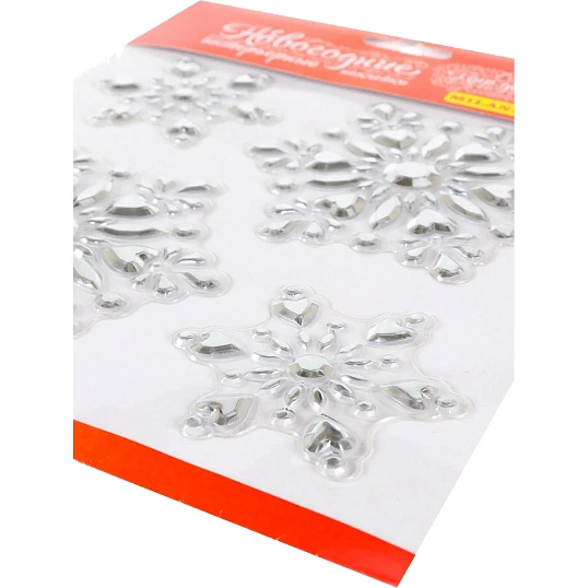 Наклейка интерьерная Набор зимних снежинок 18x18 см , НУ-8896