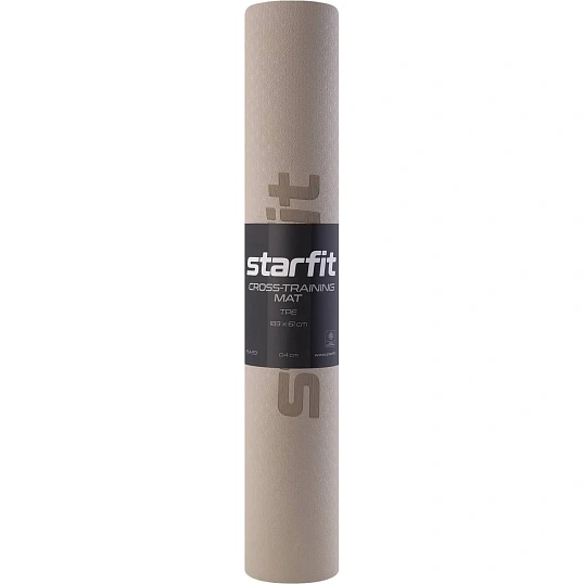 Коврик для йоги STARFIT FM-201 TPE, 0,4 см, 183x61см, черн/сер, ЦБ-00001689