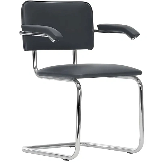 Стул UP_конференц Silwia Arm (Сильвия АРМ) каркас хром, к/з чёрный Z11