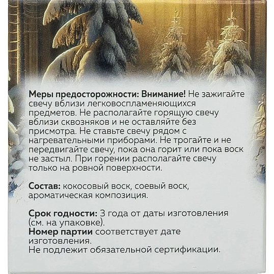 Свеча ароматическая СВ Мороз и мандарин АР 100-792