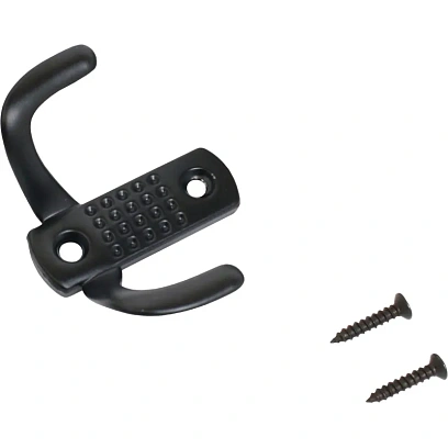 Вешалка настенная УЗК_Крючок двухрожковый СТАНДАРТ 212 B BL (14617)мат.чер