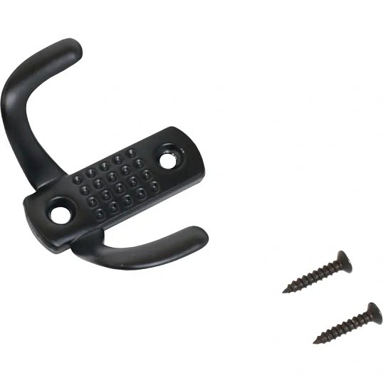 Вешалка настенная УЗК_Крючок двухрожковый СТАНДАРТ 212 B BL (14617)мат.чер