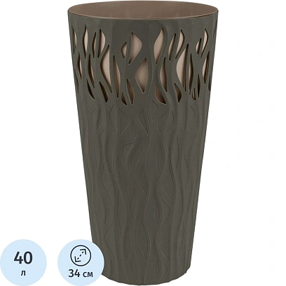 Горшок д/цветов InGreen Winds D 40 л с дренаж.встав,антрацит IG652210003