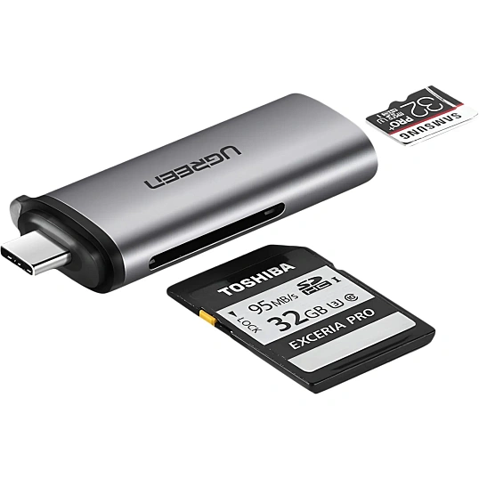 Картридер UGREEN USB-C 3.1 для карт памяти TF / SD (50704)