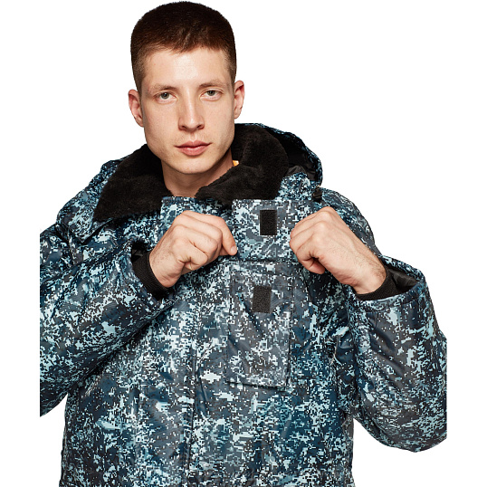 Костюм зимний Охранника с п/к КМФ цифра серый(р.60-62) 182-188