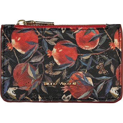 Картхолдер на молнии  flora.гранат, 11.5 x 0,7 x 7,5 см 14-096/03