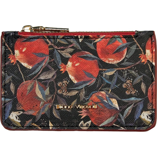 Картхолдер на молнии  flora.гранат, 11.5 x 0,7 x 7,5 см 14-096/03
