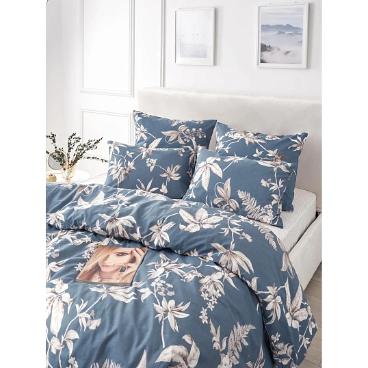 Постельное белье 1,5сп  Бязь (нав.70х70-2шт),Flower vines