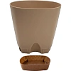Горшок д/цветов WOOD D140мм 1,35л молочный шоколад/бук IG609910047