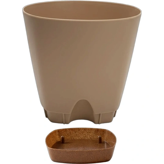 Горшок д/цветов WOOD D140мм 1,35л молочный шоколад/бук IG609910047