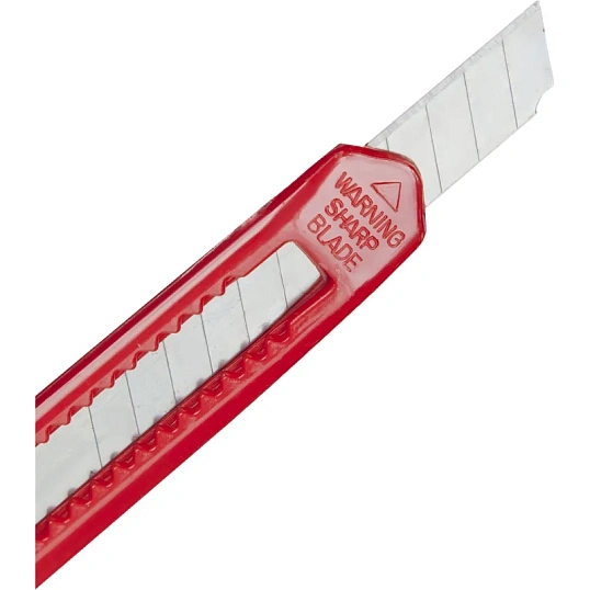 Нож канцелярский 9 мм Attache Economy  с фиксатором, полибег, цв. вассорт.