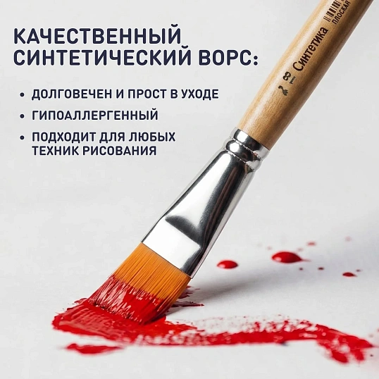 Кисть №1 School синтетика плоская №18