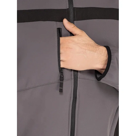 Куртка муж демисезонная софтшел LULEA cер/черн р.XL (арт.LULE2GRXG)