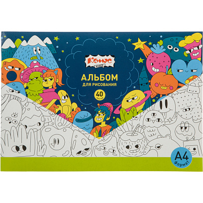 Альбом для рисования Комус Класс Максики 40л А4 склейка обл.карт глянц.лам