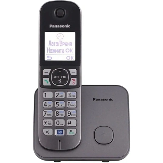 Радиотелефон Dect Panasonic KX-TG6811RUM серый металлик АОН