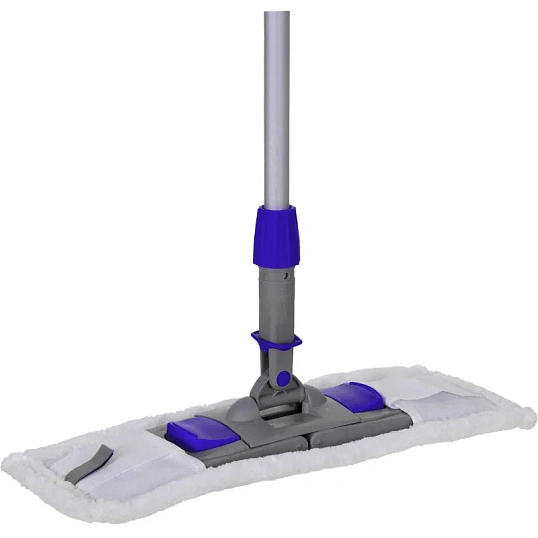 Держатель МОПа универс/зажимы, пластик LuscanProf  50х11см, серый/синий