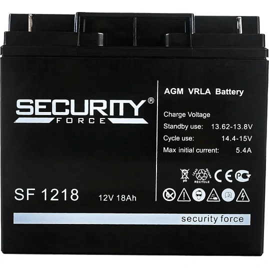Батарея для ИБП Security Force SF 1218 12В/18, болт М5 (182x76x167мм)