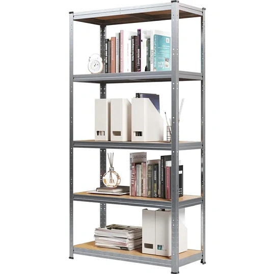 Стеллаж металлический MZ BONUS, 5 полок. цинк, ХДФ. 1800х900х400