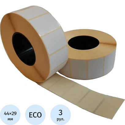 Термоэтикетки ЭКО 44х29, 1000 шт/рул, вт. 40, 3 рул/уп (спайка) (ДИ)
