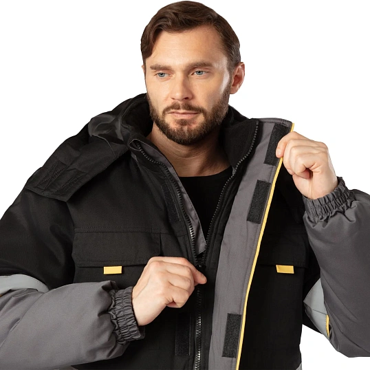 Куртка рабочая зимняя муж з43-КУ сер/чер (р.44-46) 170-176 (серия З)