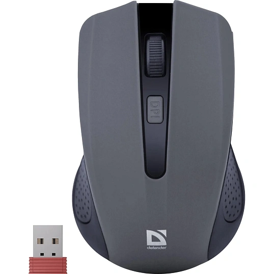 Мышь компьютерная Defender Accura MM-935 беспр.серый, 4кн,800-1600dpi 52936