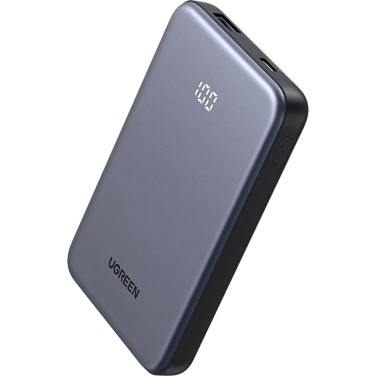 Внешний аккумулятор UGREEN PB507(75131B)10000mAh,с двумя вых,20W,сер космос