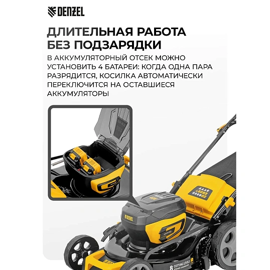 Газонокосилка аккумуляторная бесщет. Denzel DLM-460 (58911)