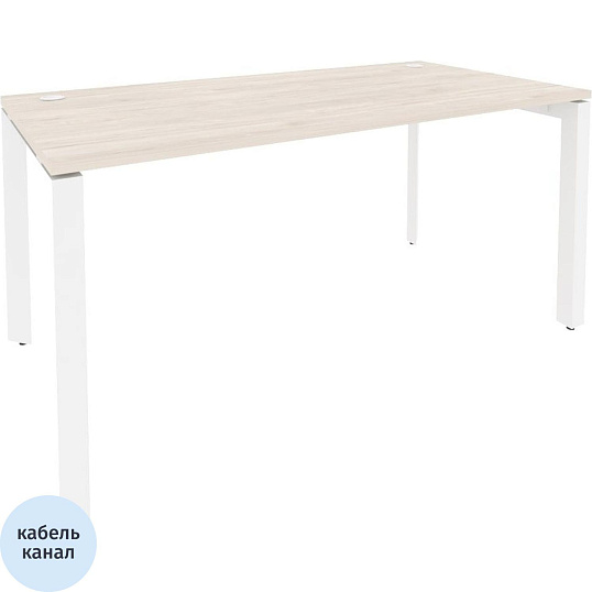 Стол ONIX-П П на металлокаркасе O.MP-SP-4.8 денвер светлый/белый Ш1580