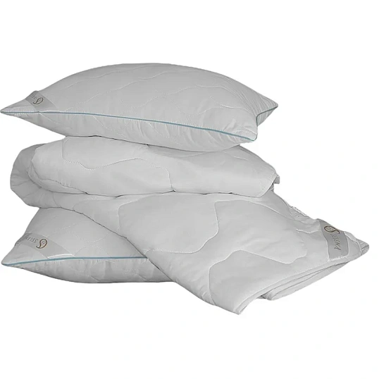 Подушка 50х70 стеганная (микрофибра/лебяжий пух), белый