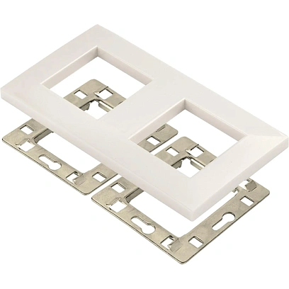 Модуль LANMASTER LAN-FRS45x45/2-WH рамка 2-постовая 45х45, с суппортами,бел