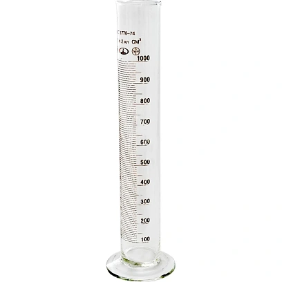 Цилиндр 1-1000-2 с нос. и стеклян. основанием, 2 шт/уп, 10004301
