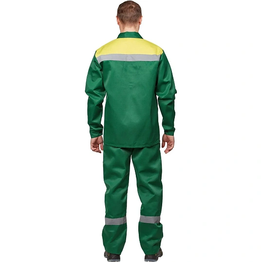 Костюм рабочий летний муж л02-КПК кур/пк зел/желт 64-66/170-176