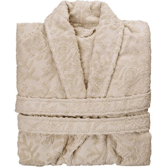 Халат  Махровый  ROESIA Шалевый Женский бежевый, L-XL, 300гр/м2