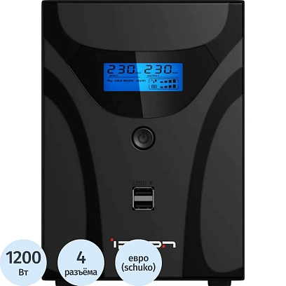 ИБП Ippon Smart Power Pro II Euro 2200 1200Вт 2200ВА черный 1029746