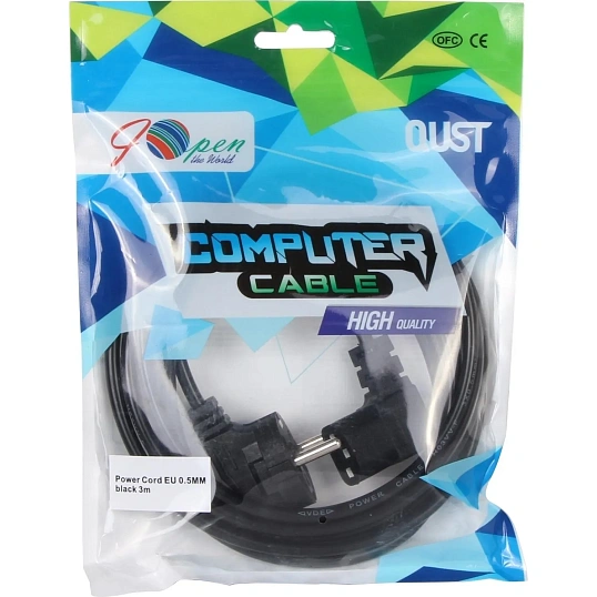 Кабель комп - розетка 220V EU (угол-угол) 3m, iOpen <ACE021R-3.0M