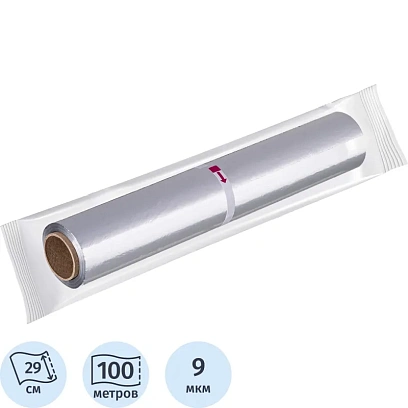 Фольга пищевая алюминиевая пищевая Комус 29см Х 100м 9мкм