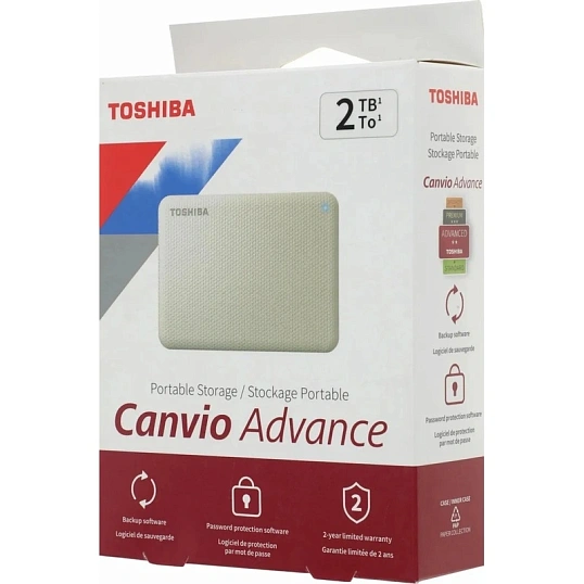 Портативный HDD Toshiba 2TB HDTCA20EW3AA Canvio Advance 2.5 USB 3.0, Белый