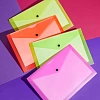 Папка-конверт на кнопке Attache Neon А4 180мкм 8шт/уп оранж,жлт,салат,роз
