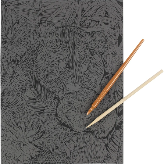 Гравюра Скретчинг панды, набор МУЛЬТИ АРТ SCRETCH-111541