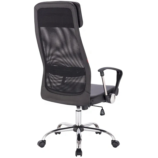 Кресло BN_Sp_EChair-589 TPU сетка/кожзам черный, хром