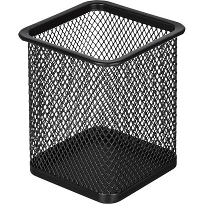 Подставка-стакан Attache 100х80x80мм квадратная металл сетка черная