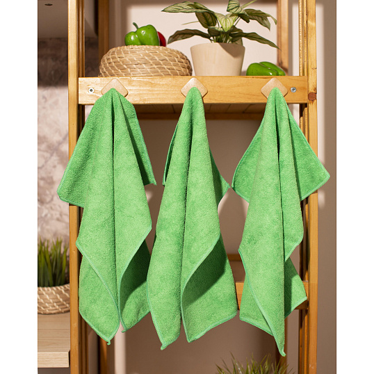 Салфетки хозяйственные Luscan Professional 300г/м2 40х40см 3шт/уп зеленые