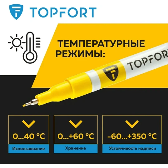 Маркер лаковый TOPFORT Paint 1 мм желтый