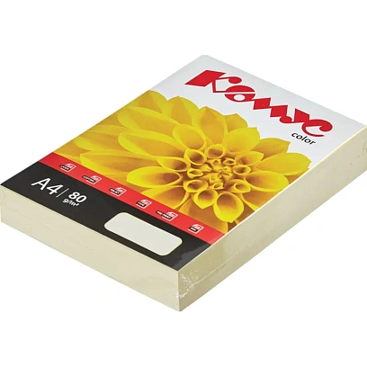 Бумага цветная Комус Color (сливки пастель), 80г, А4, 500 л.