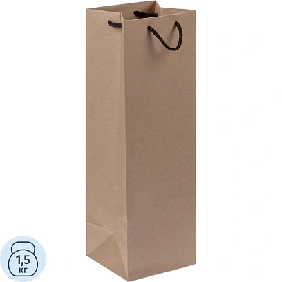 Пакет подарочный бумажный под бутылку Vindemia, крафт,75556.00