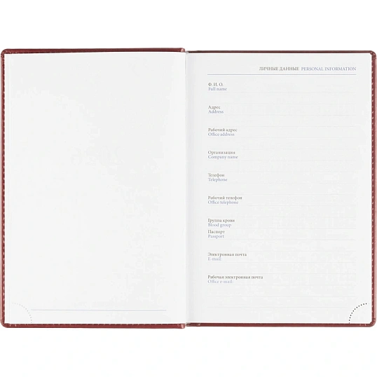 Ежедневник датированный 2026, бордо, А5, 148x218 мм, 352 стр,АТТАСНЕ Agenda