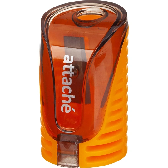 Точилка для карандашей, 1 отв, с контейнером, цв в ассорт, металл, пластик