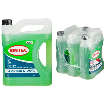 Жидкость незамерзающая Sintec Арктика  -25 С 4л фирм. кан. 3 штуки/упаковка
