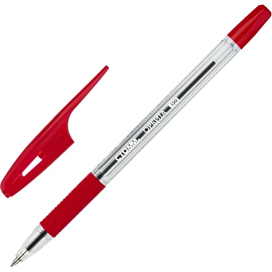 Ручка шариковая неавтомат. СТАММ Орбита 150 красная 0,7/0,5 с манж РШ-31671